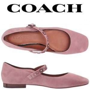 Coach MWT Mary Jane Suede Shoes Dusty Pink